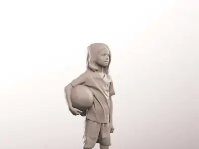 Fynn 12966 - Standing Young Boy Playing Soccer Low-poly 3D model