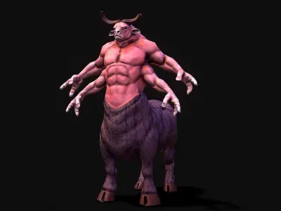 Warrior Bull Low-poly 3D model