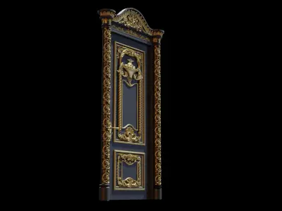 3D Door ornate gold 3D model