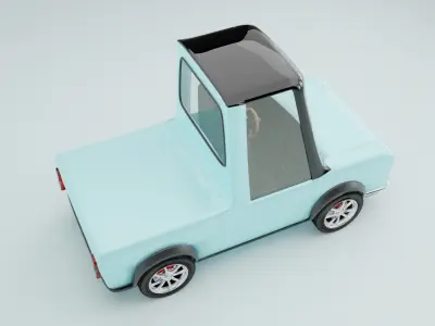  Stylish 3D Mini Pickup Truck   Game-Ready  Low-poly 3D model