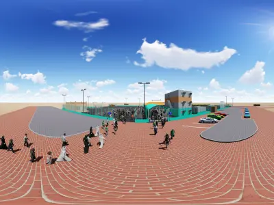 Doha Bus Station 3D model-11 Low-poly 3D model