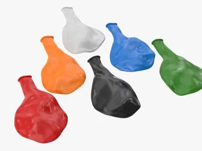 Flat Balloon Low-poly 3D model