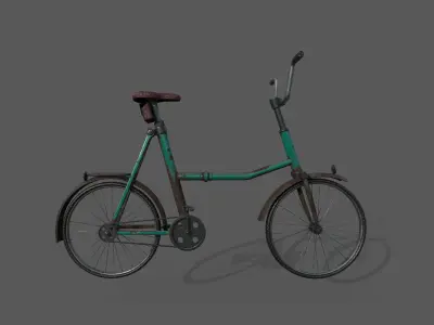 bycicle vintage bicycle Low-poly 3D model