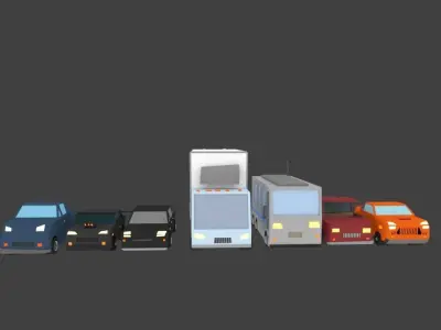 Low-Poly Rigged Vehicles Pack Low-poly 3D model