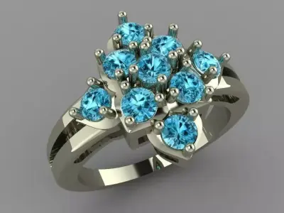 FLOWER LADIES RING  Free 3D print model
