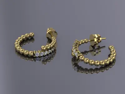 Jewelry Earrings Tiamo Gold MK-32 3D print model