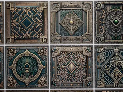 30 Medieval Fantasy Dwarven Elf Seamless PBR Textures Pack 02 Texture