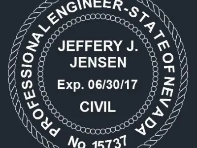 Professional Engineer PE Stamp or Seal - Nevada 3D print model