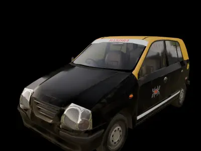 Santro Xing  Taxi Mumbai India Model  Free low-poly 3D model