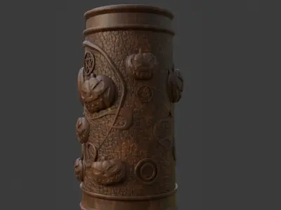 Halloween Pencil Holder or Cup with Pumpkins 3D 3D print model