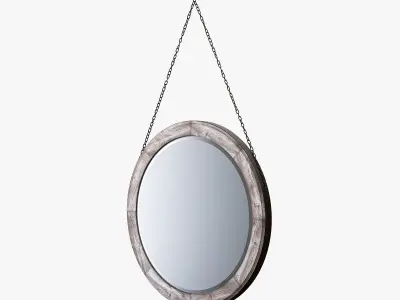 Uttermost loughlin lightly stained wood mirror 3D model
