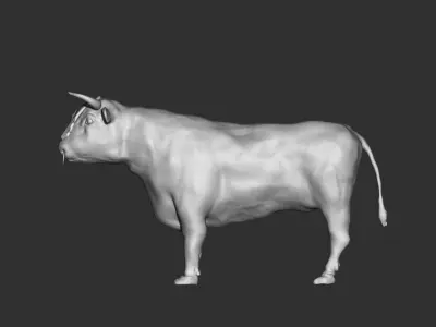 Cattle wearing head ornament 3D model