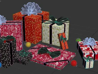 Christmas Gift - Gift Set - Packed - 3D model