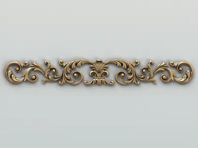 Carved decor horizontal 013 3D model