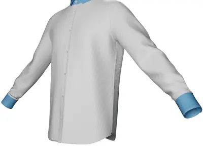 Men Long-Sleeve Button Up Shirt Low-poly 3D model