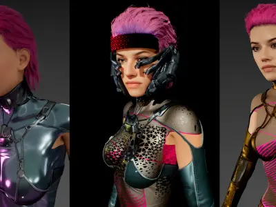 CybG unreal engine character Low-poly 3D model