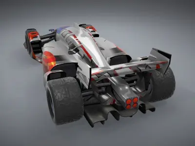 F1 Racing Car Model 4 Low-poly 3D model