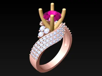 Diamond Ring - Womens Rings - GN150 3D print model