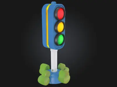 Toy Traffic Light  Playful Signal for Miniature Worlds 3D model