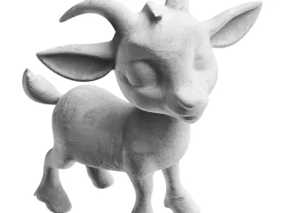  Goat Statues Low-poly 3D model