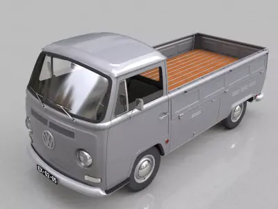 Volkswagen T2 Pickup Single Cab 1962 3D model