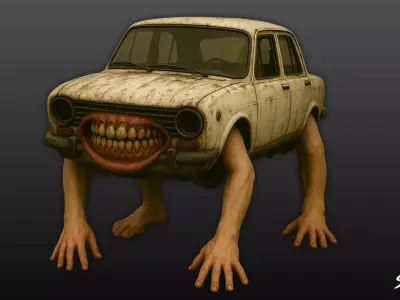 Opo Wae Tak Tabrak - Italian Brainrot Low-poly 3D model