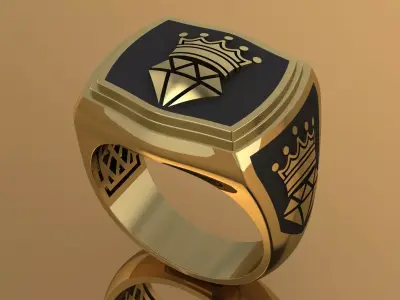 Luxury Brand Mens Ring Gold  3D print model