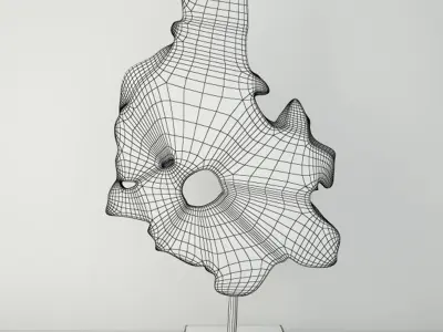 Teak Wood Table Top Decoration 3D model