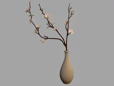 Flower in Vase Low-poly 3D model