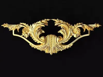 Central decor ornament for furniture 3D model 827