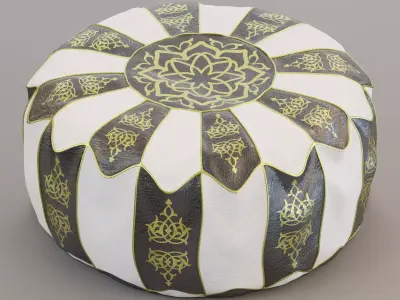  Moroccan leather pouf  3D model
