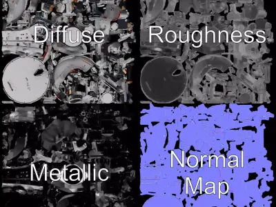 Satellite Communication Antenna Model Pack Low-poly 3D model