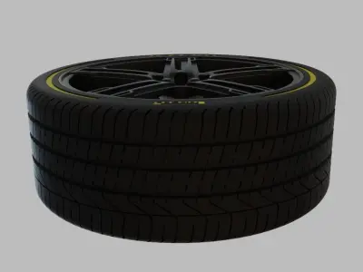 Miniature Enkei FD-05 Rim and Tire - 3D Print - No Textures 3D print model