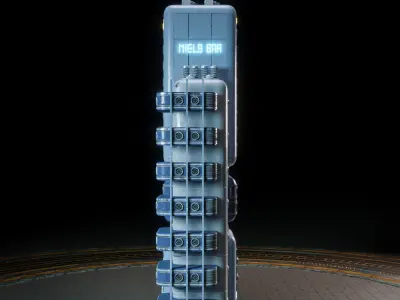 SCIFI ATOMPUNK BUILDING 09 Low-poly 3D model