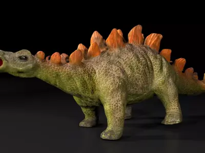 Stegosaurus herbivorous dinosaur Low-poly 3D model