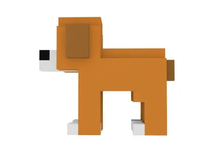PUPPY VOXEL ANIMAL Low-poly 3D model
