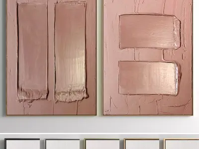 Plaster Two Photo Frame 01 Low-poly 3D model