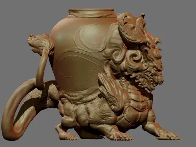 Chinese-dragon pot 3D print model