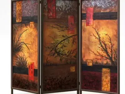 Wall Divider Painted 3D model