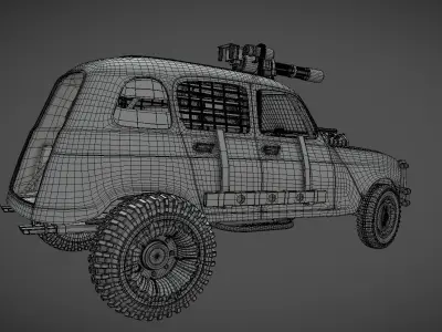 Renault 4L - Mad Max Fury Road Version 3D model
