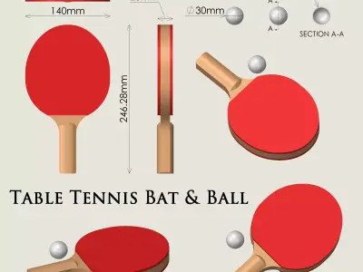Table Tennis Bat 3D print model