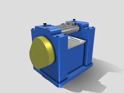 Machine - Triple Roll Pigment Mill Low-poly 3D model