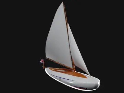 Racing Iceboat Low-poly 3D model