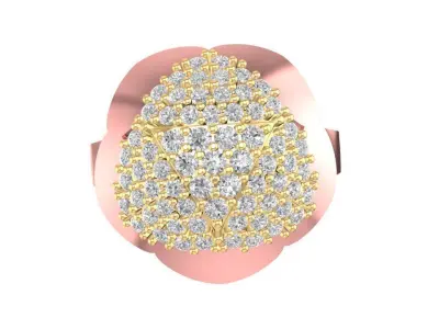 Luxury Pave Diamond Dome Ring 1736 3D print model