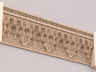 Classic Islamic Muqarnas Cornice 004 3D model