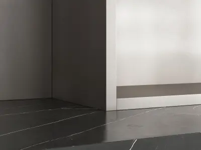 Decorative wall with fireplace set 20 3D model