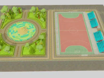 Footbal yard 3D model