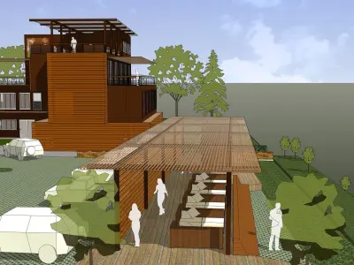 Mini hotel on the hill 3D model