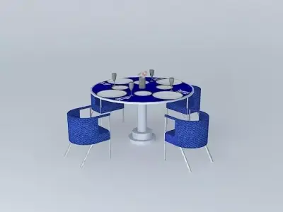 s dining table and chairs Free 3D model