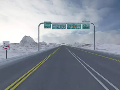 highway chase  track  Low-poly 3D model